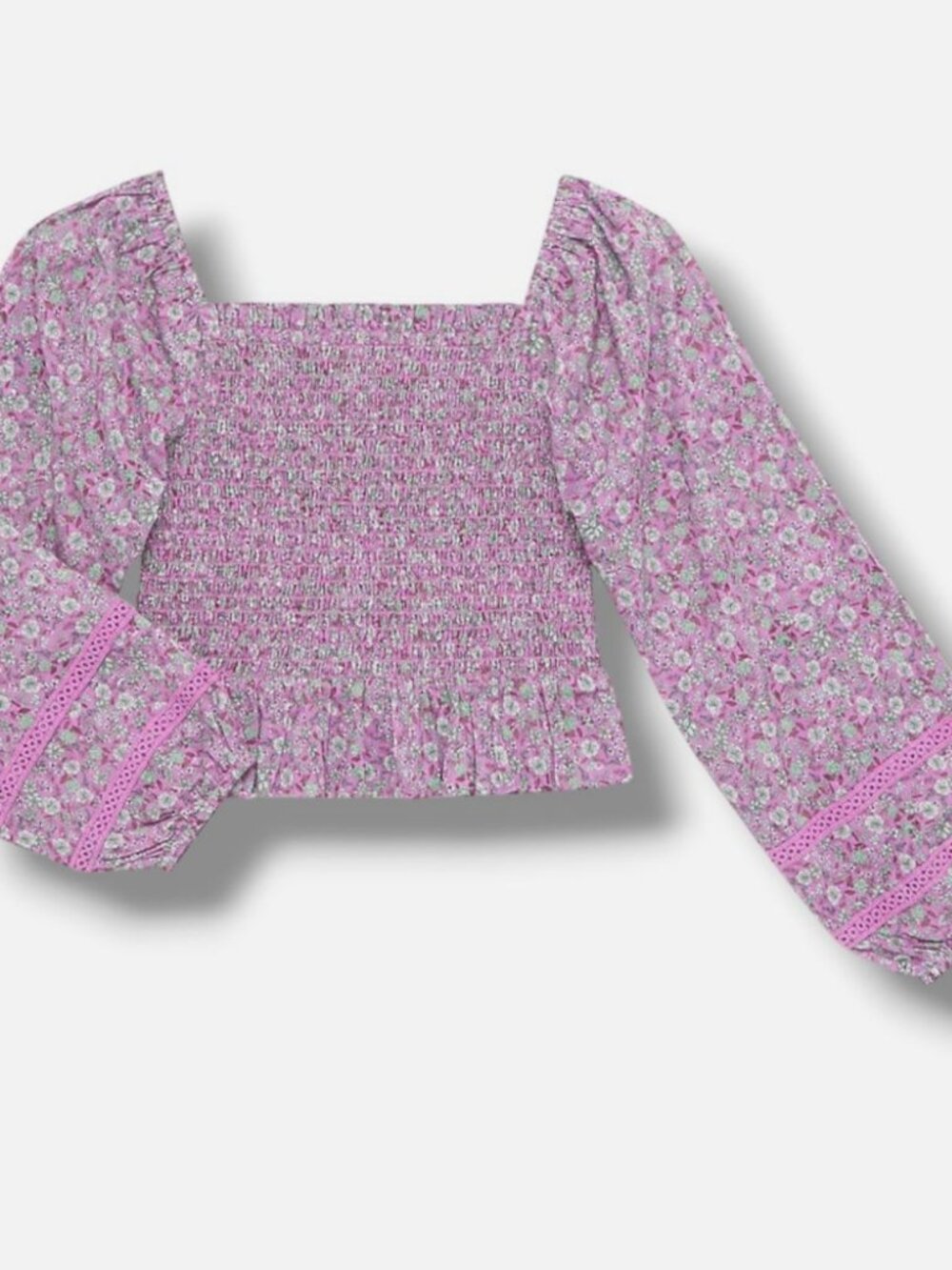 Everafter Girl's Purple Plum Blossom Cecilia Top Blouse Shirt Size 12